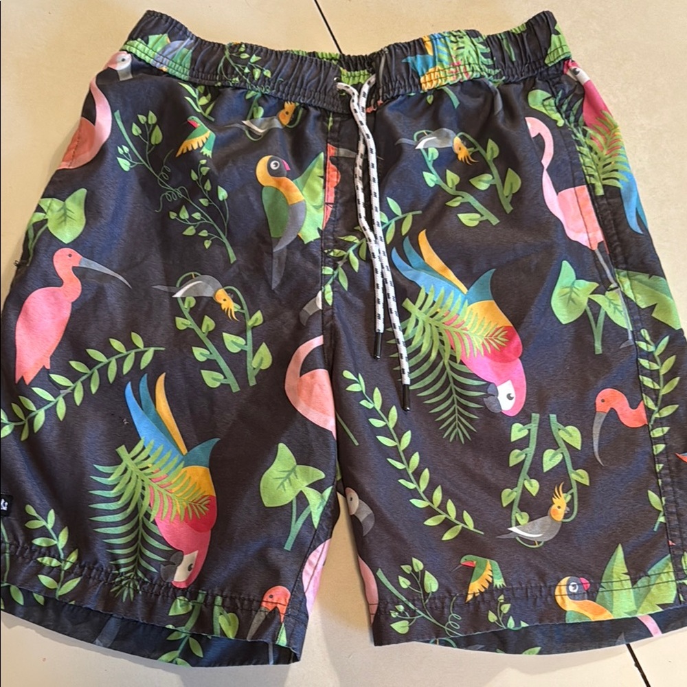 Micros Men’s Tropical Birds Swim Shorts Size Small